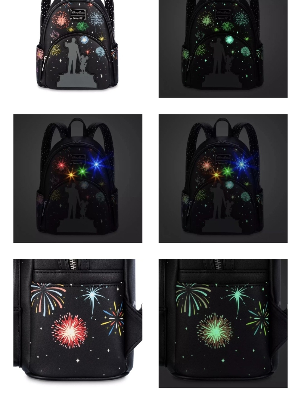 Disney Parks 100 Walt & Mickey Mouse Partners Light-Up Loungefly Mini Backpack - Picture 3 of 3